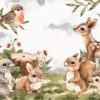 Forest Animals Wallpaper for Kids:  Kids Room Wall Mural