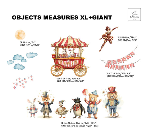 Circus Tent Wall Decals – Reusable Fabric Stickers for Nursery & Kids Room