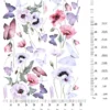 Butterflies and Poppies Wall Decal: Watercolour Poppies Wall Sticker