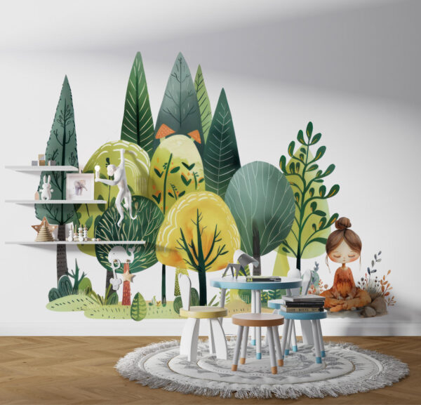 Evergreen Tree Yoga Wall Decals