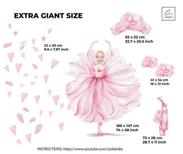 Ballerina Wall Decal for Nursery & Kids Room