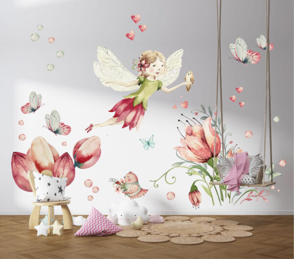 Fairy Garden Wall Decals – Watercolor Nursery Decor