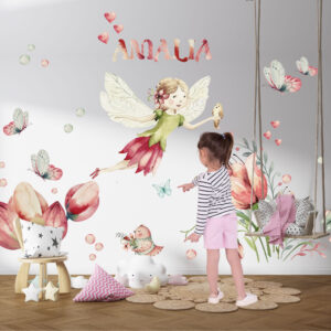 Fairy Garden Wall Decals – Watercolor Nursery Decor
