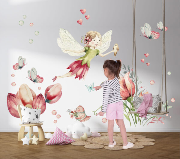 Fairy Garden Wall Decals – Watercolor Nursery Decor