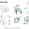 Watercolor Sea Turtle Wall Decals Ocean Nursery Marine Animal Underwater Room Decor