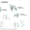 Watercolor Sea Turtle Wall Decals Ocean Nursery Marine Animal Underwater Room Decor