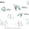 Watercolor Sea Turtle Wall Decals Ocean Nursery Marine Animal Underwater Room Decor