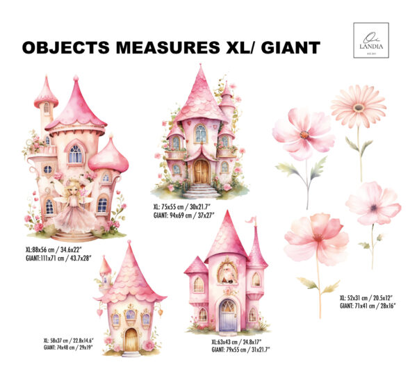 Fairytale Castle Princess Wall Decal for Kids Nursery