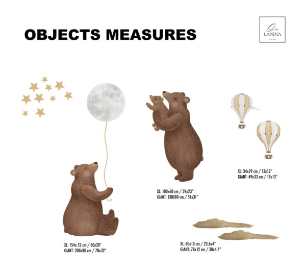 Sweet Bear Family Wall Decals Grizzly Cubs Nursery Stickers Woodland Forest Decor