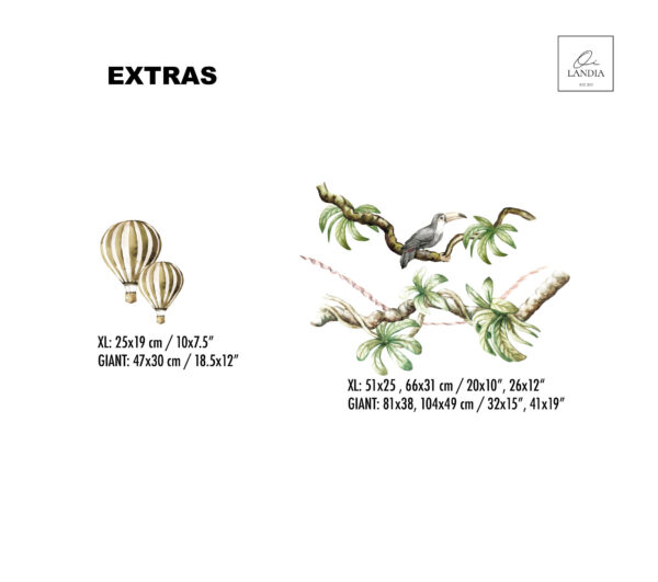 Watercolor Safari Animals Wall Decal Lion Giraffe Elephant Nursery Jungle Room Stickers