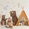 Sweet Bear Family Wall Decals Grizzly Cubs Nursery Stickers Woodland Forest Decor