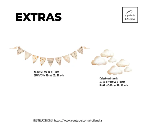 Safari Animals Wall Decals Watercolor Nursery Stickers Lion Elephant Giraffe Kids Room Decor