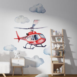 Helicopter Wall Decals for Kids Room | Aircraft Wall Stickers | Oilandia