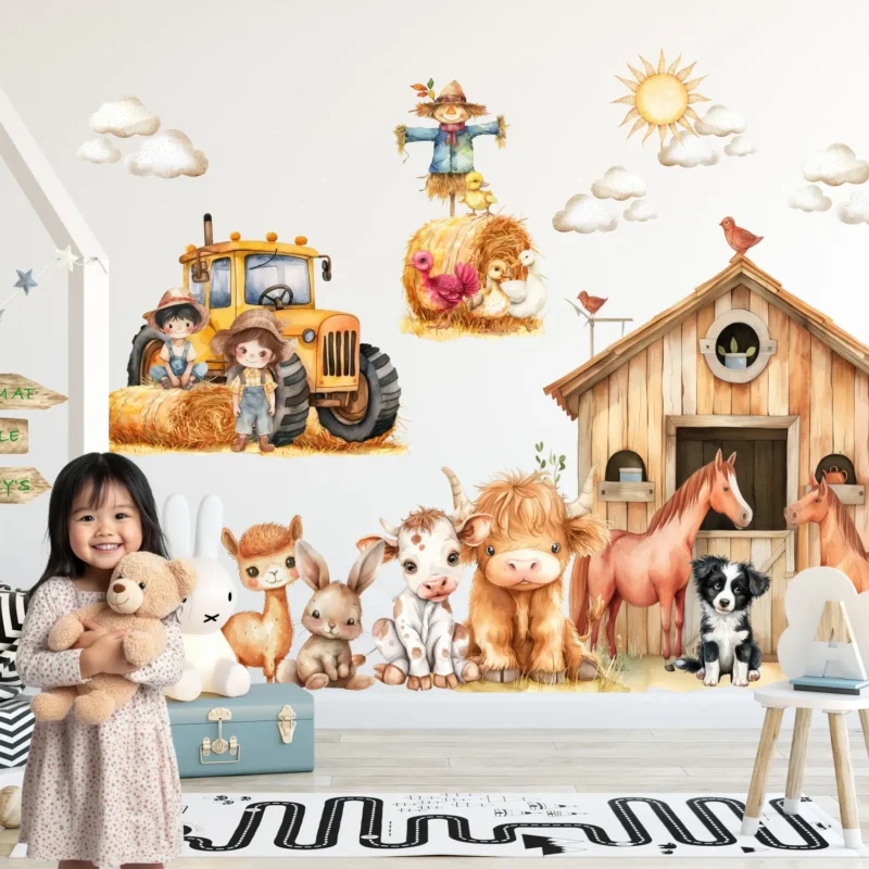 Custom Name Farm Personalized Tractor Wall Decal | Peel & Stick