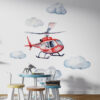 Helicopter Wall Decals for Kids Room | Aircraft Wall Stickers | Oilandia