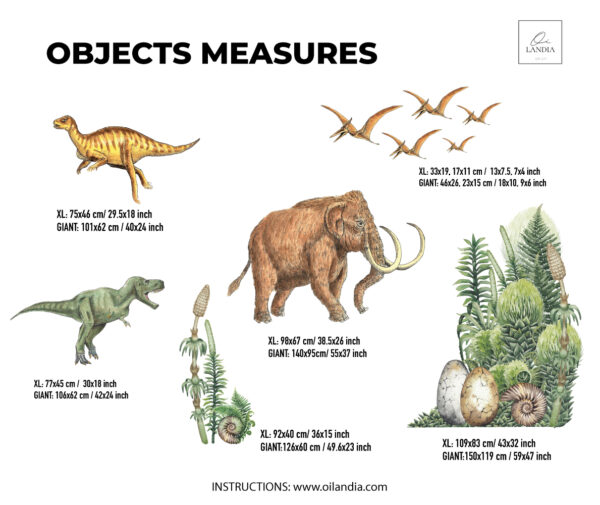 Dinosaur Wall Decals for Kids Room – Removable Dino Wall Stickers